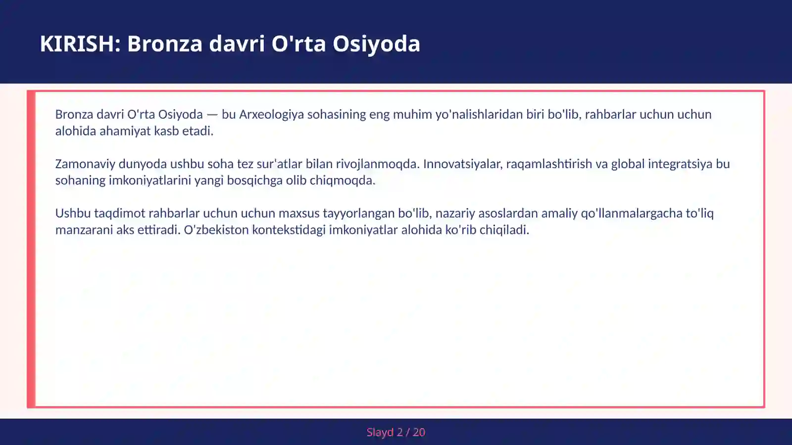 Bronza davri O'rta Osiyoda 2