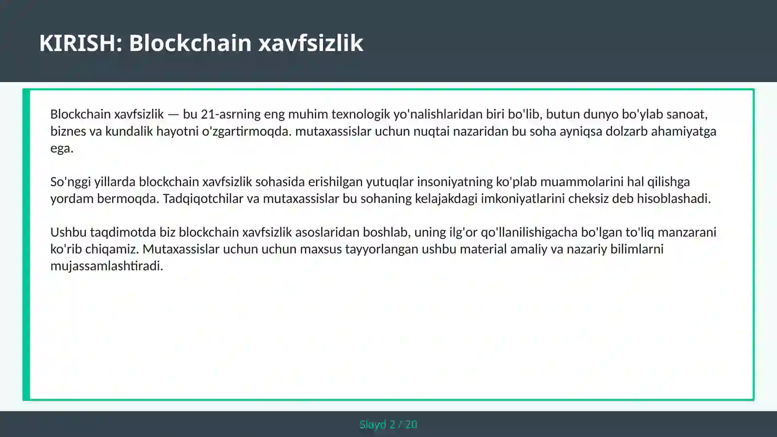 Blockchain xavfsizlik 2