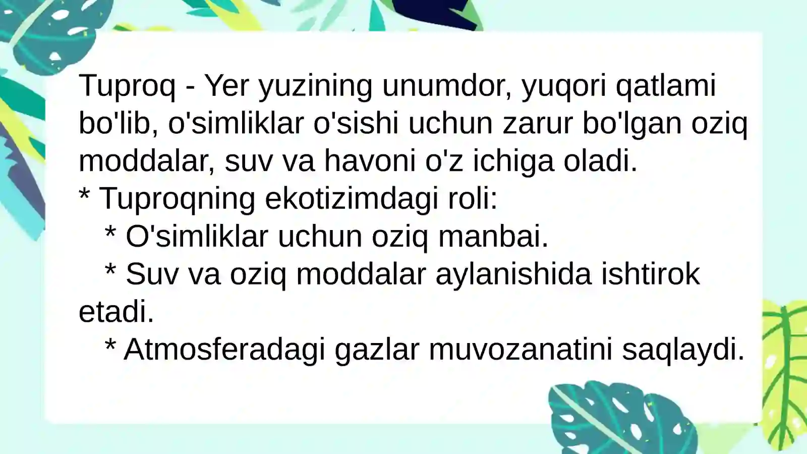 Tuproqni hosil qiluvchi omillar: gigiyenik nuqtai nazar. Tuproqning inson hayotidagi ahamiyati gigiyenik nuqtai nazardan roli 2