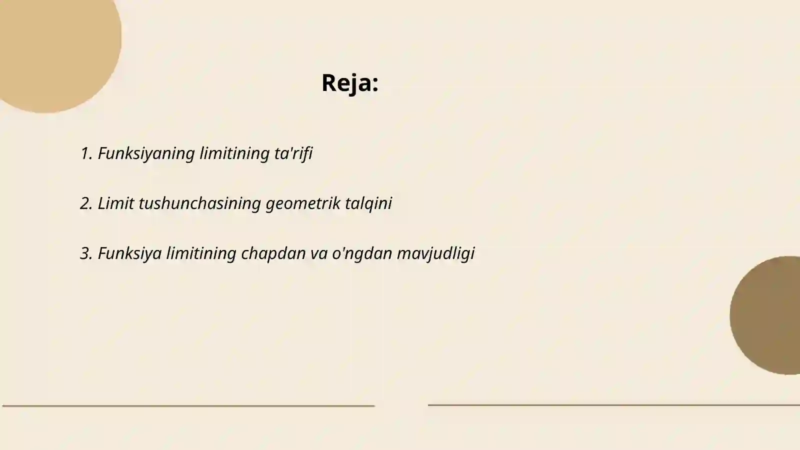 Funksiya limitlari 2