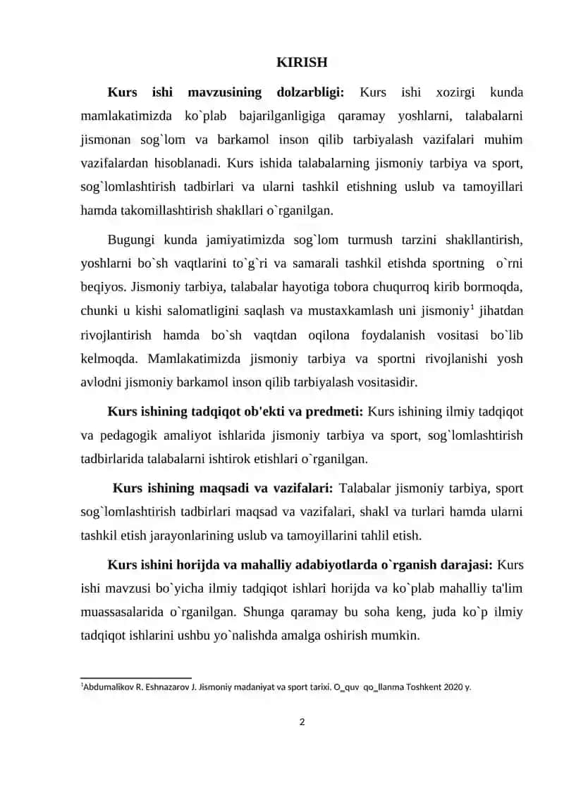 Jismoniy Madaniyat Darslarini Sog’lig’i Zaiflarda Tashkil Etishning O’ziga Xos Xususiyatlari 2