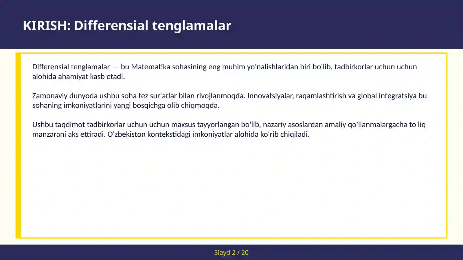DIFFERENSIAL TENGLAMALAR 2
