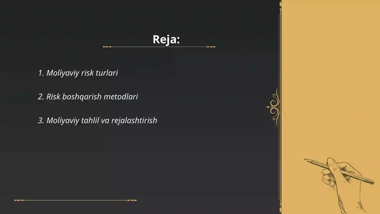 Moliyaviy risklarini boshqarish 2
