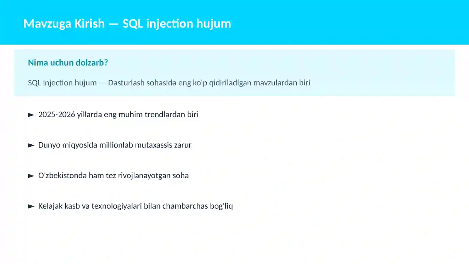 SQL injection hujum 2