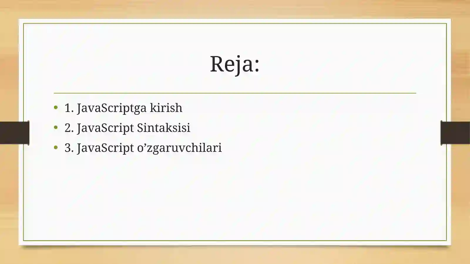 JavaScript va DOM bilan ishlash 2
