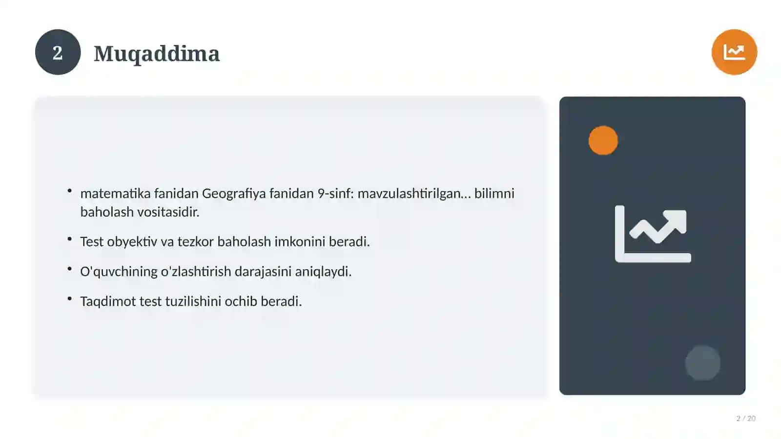 Geografiya fanidan 9-sinf: mavzulashtirilgan nazorat ishi 2