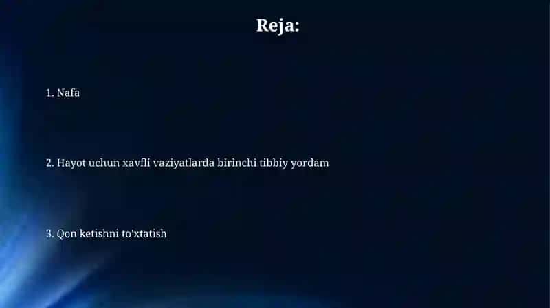 Hayot uchun xavfli holatlarda birinchi tibbiy yordam koʻrsatish 2