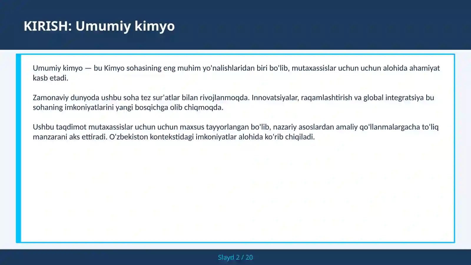 Umumiy Kimyo 2