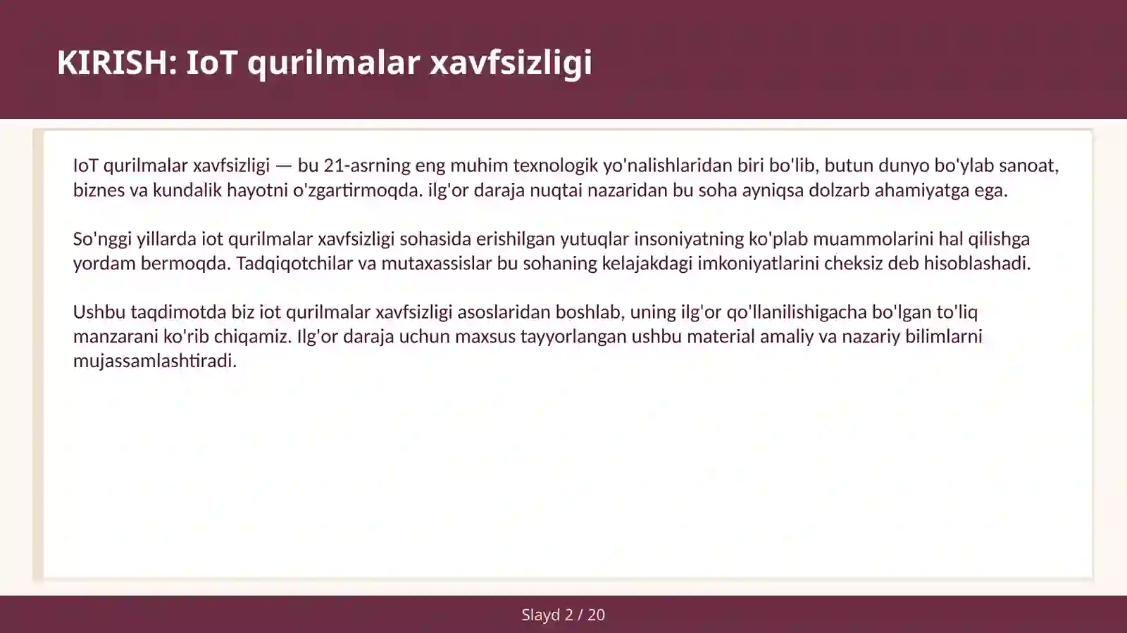 IoT qurilmalar xavfsizligi 2