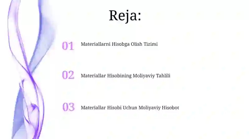 Materiallar hisobi 2