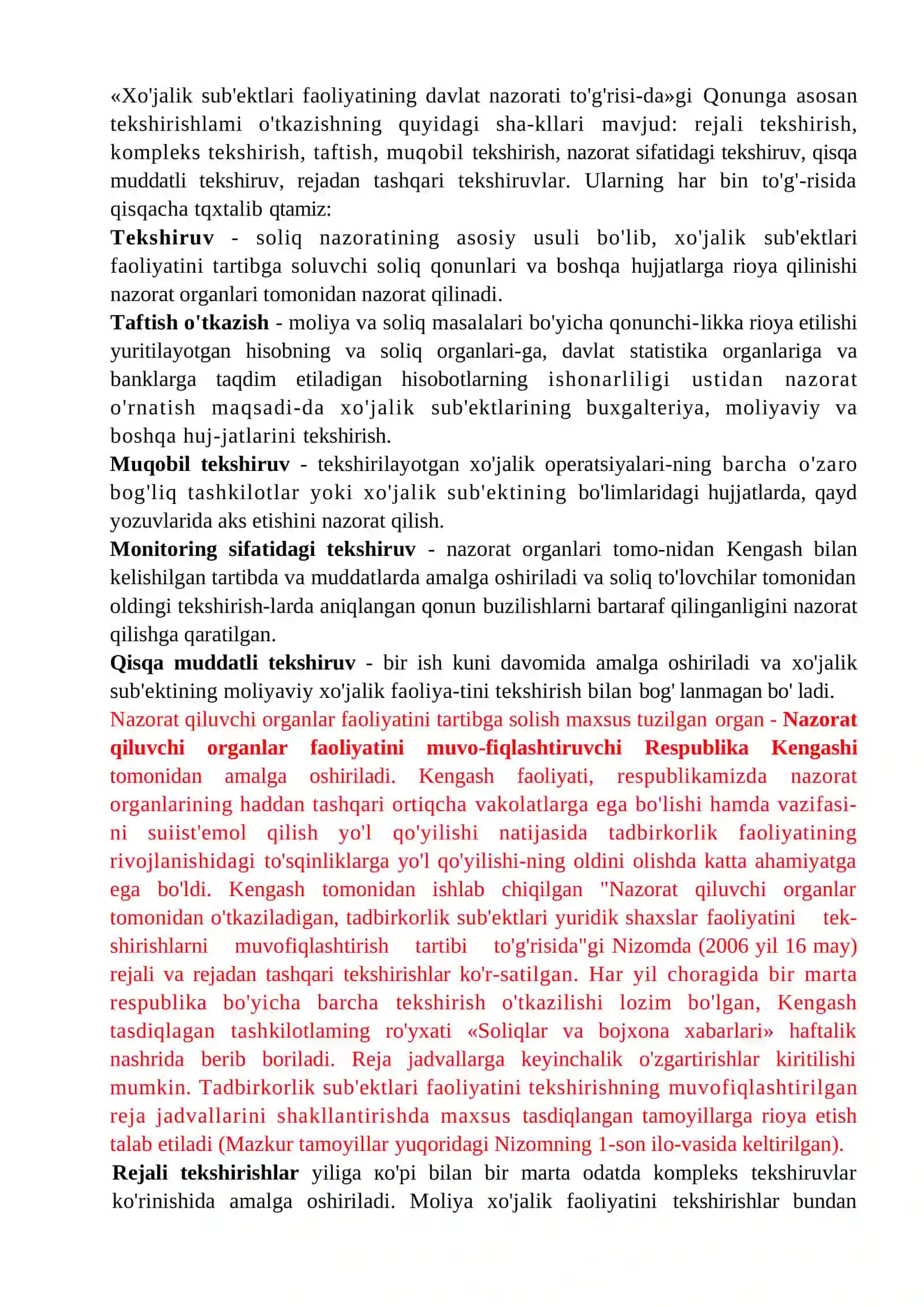Soliq tekshirishlari turlari va ularni tashkil qilish tartibi 2
