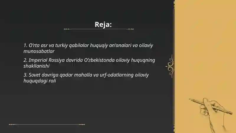 Oʻzbekiston Respublikasida oila qonunchiligining rivojlanish tarixi 2