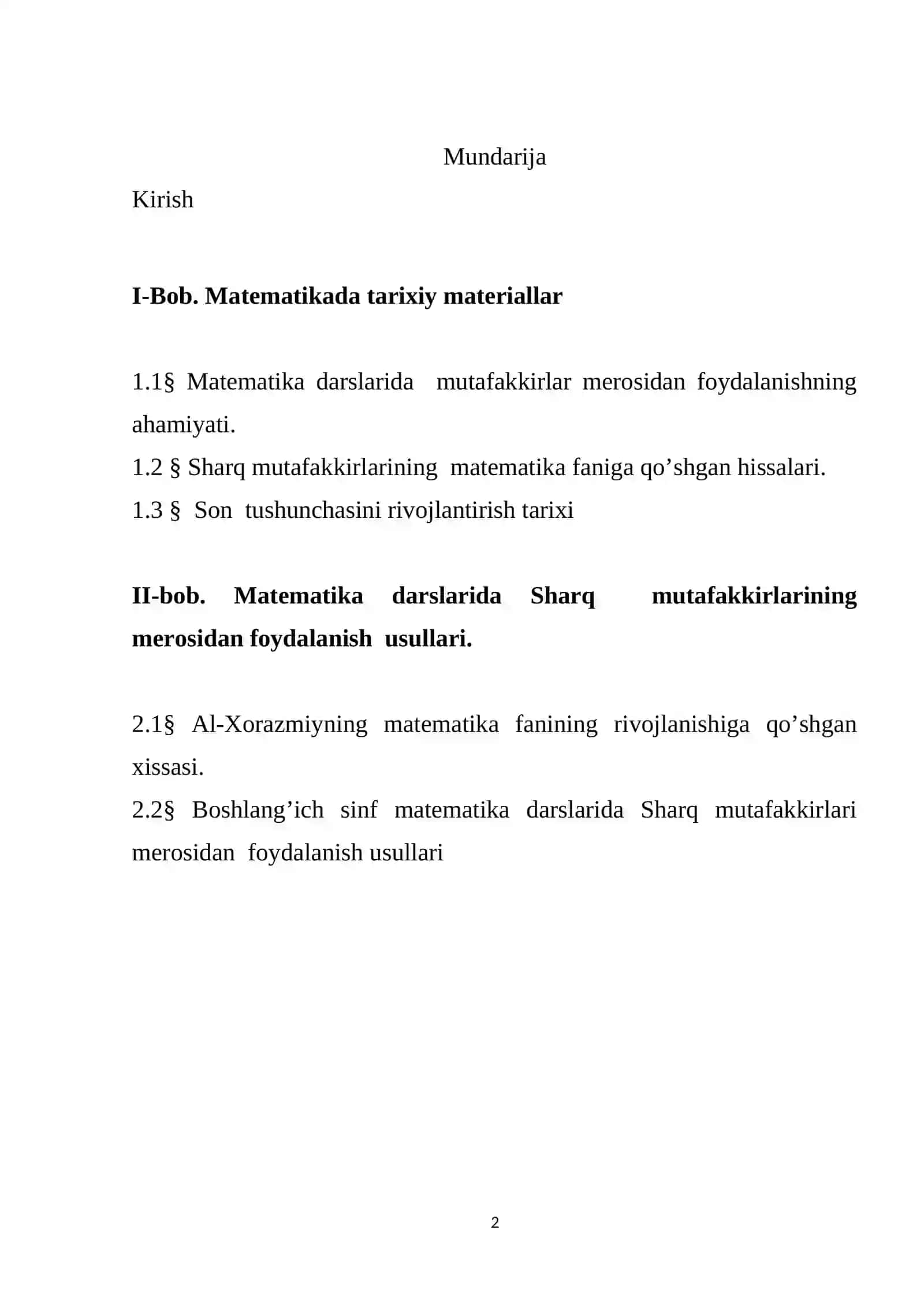 "Matematikada tarixiy materiallardan foydalanish" BITIRUV MALAKAVIY ISHI 2