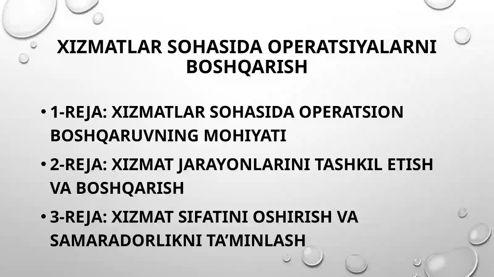 Xizmatlar Sohasi Operatsiyalarni Boshqarish 2
