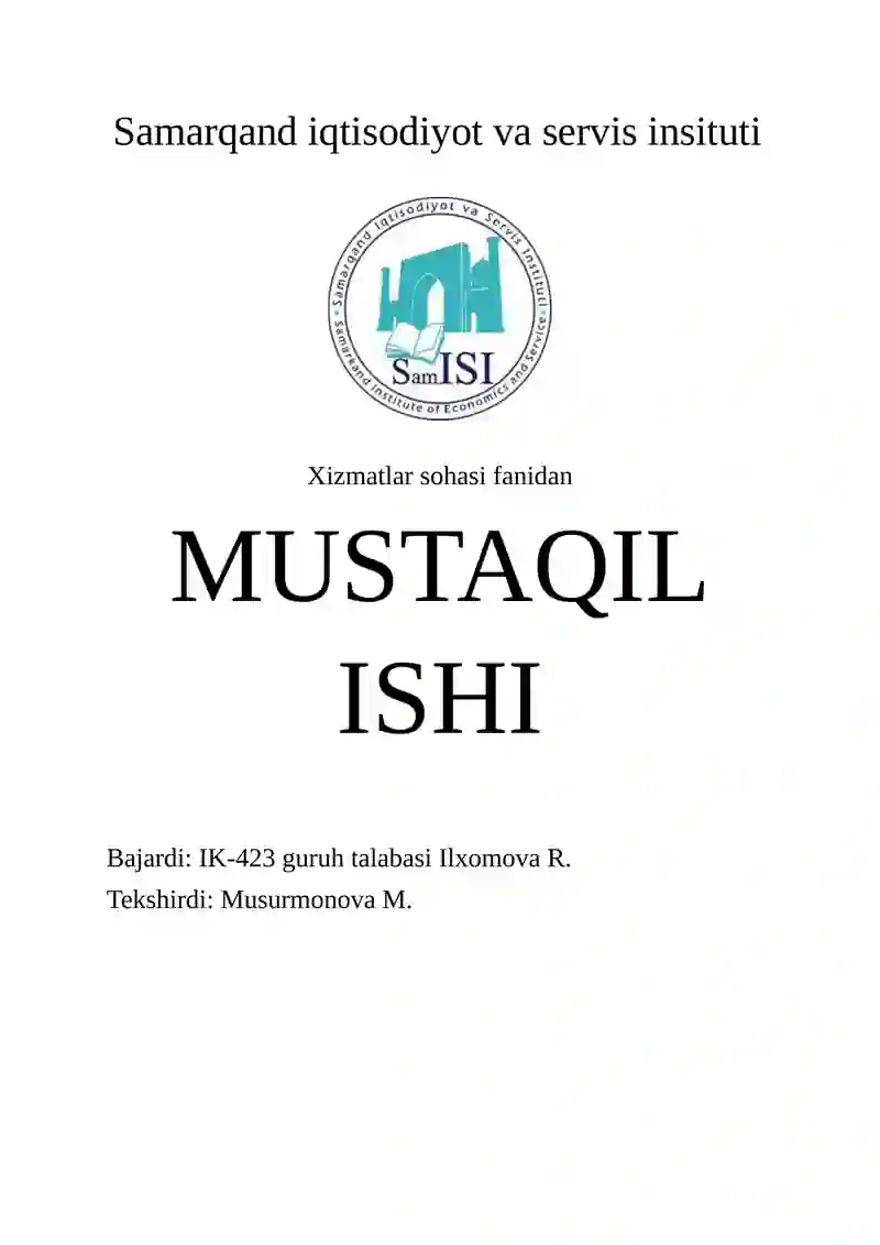 Xizmatlar sohasida xizmatlar sifatini oshirish imkoniyatlari 2