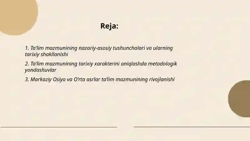 Taʼlim mazmunining belgilanishi va uning tarixiy xarakterini tahlil qilish 2