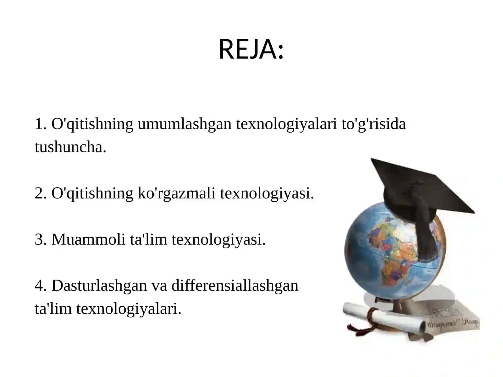 Ta’lim jarayonining umumlashgan pedagogik texnologiyalari 2