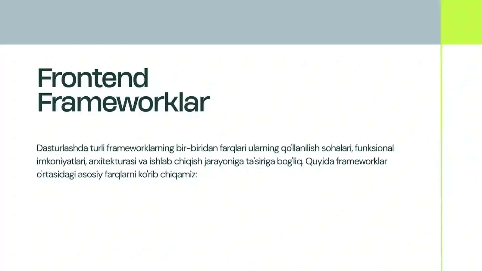 Frontend Frameworklar 2