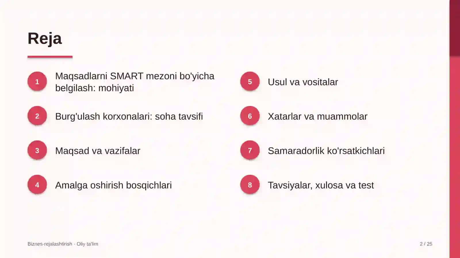 burg'ulash korxonalarida maqsadlarni smart mezoni bo'yicha belgilash 1701 2