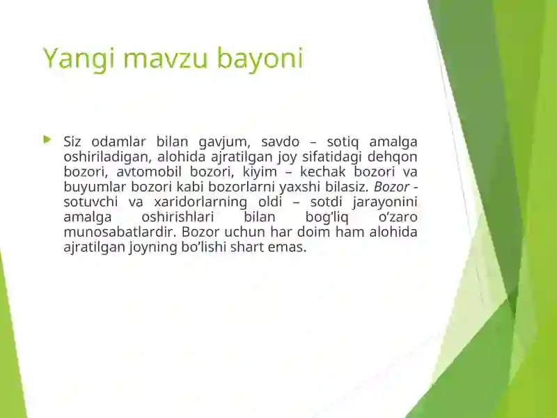 Bozor va uning turlari 2