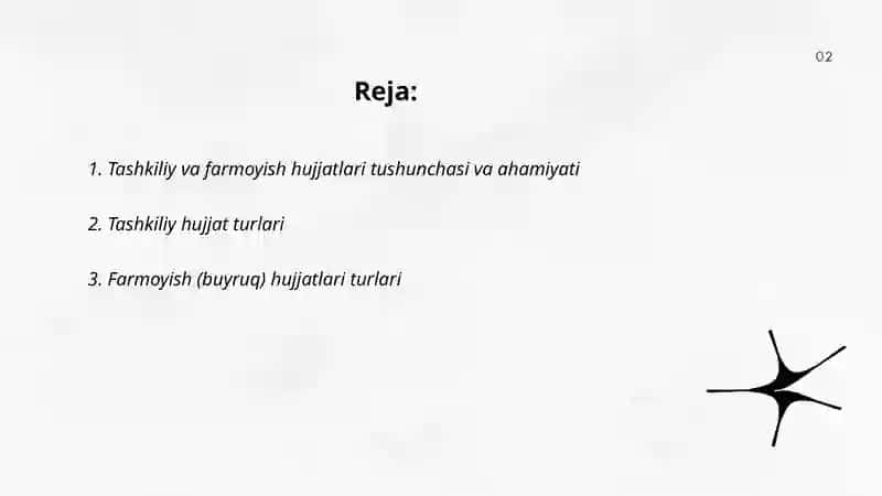 Tashkiliy va farmoyish hujjatlari 2