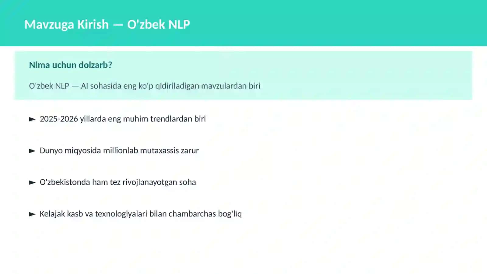 O'zbek NLP 2
