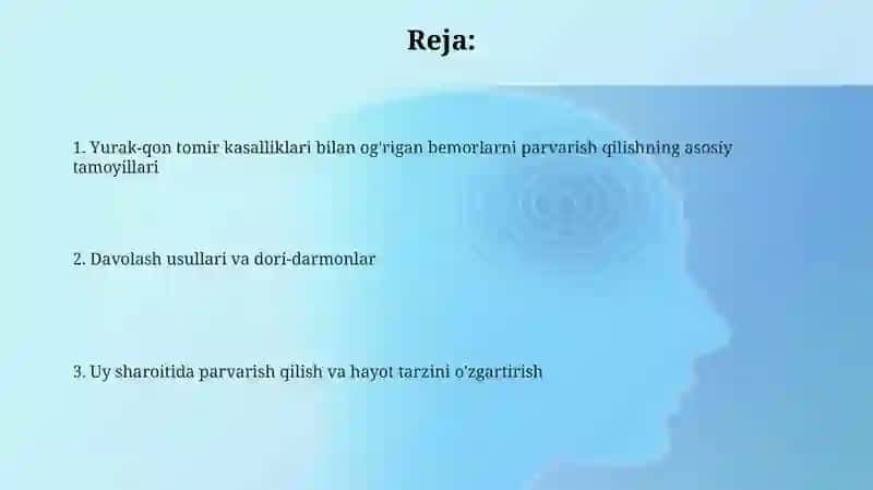 Yurak-qon tomir kasalliklari bilan kasallangan bemorlarni parvarish qilish 2