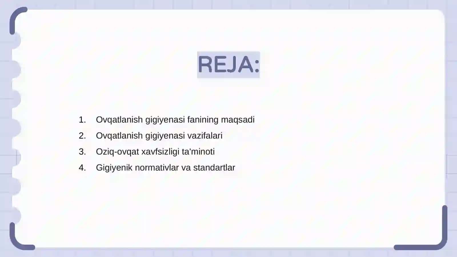 Ovqatlanish gigiyenasi fanining maqsad va vazifalari 2