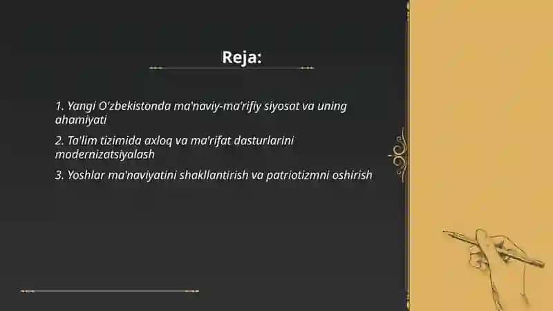 Yangi O‘zbekistonda amalga oshirilayotgan ma’naviy o‘zgarishlar 2