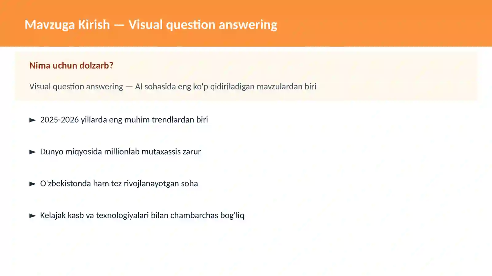 Visual question answering 2