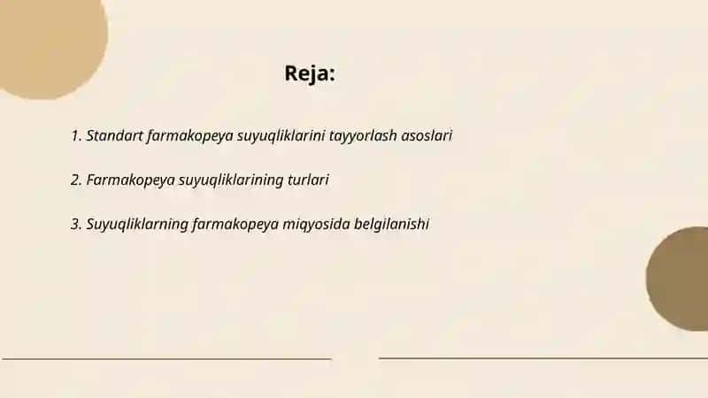 Standart farmokopeya suyuqliklarini tayyorlash 2
