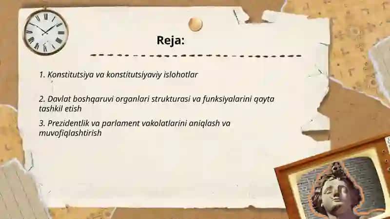 Mustaqillik yillarida davlat boshqaruvi tizimida amalga oshirilgan islohotlar 2