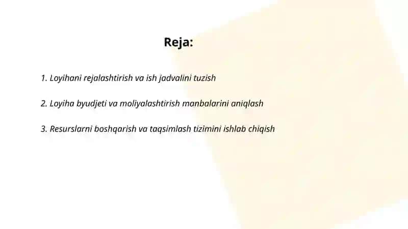 Amaliy loyihalar bo'yicha mustaqil ishlar 2