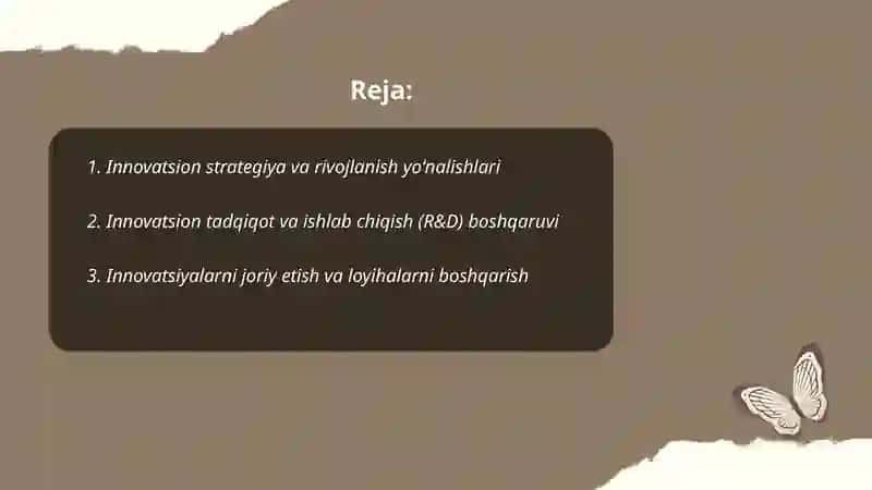 Innovatsion menejmentning yoʻnalishlari va funksiyalari 2