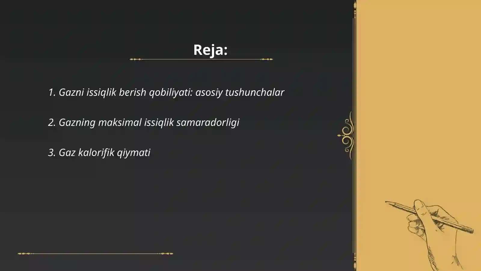 Gazni issiqlik berish qobilyati 2