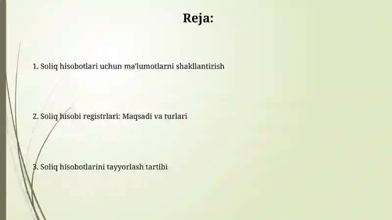 Soliq hisobini tayyorlash bosqichlari 2