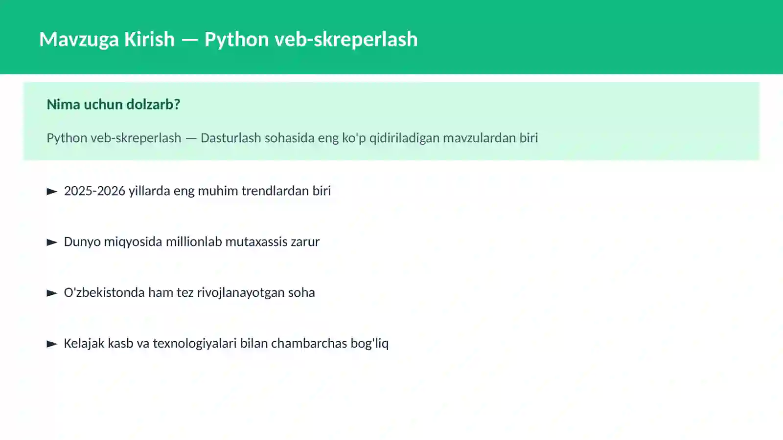 DASTURLASH | PYTHON DASTURLASH 2