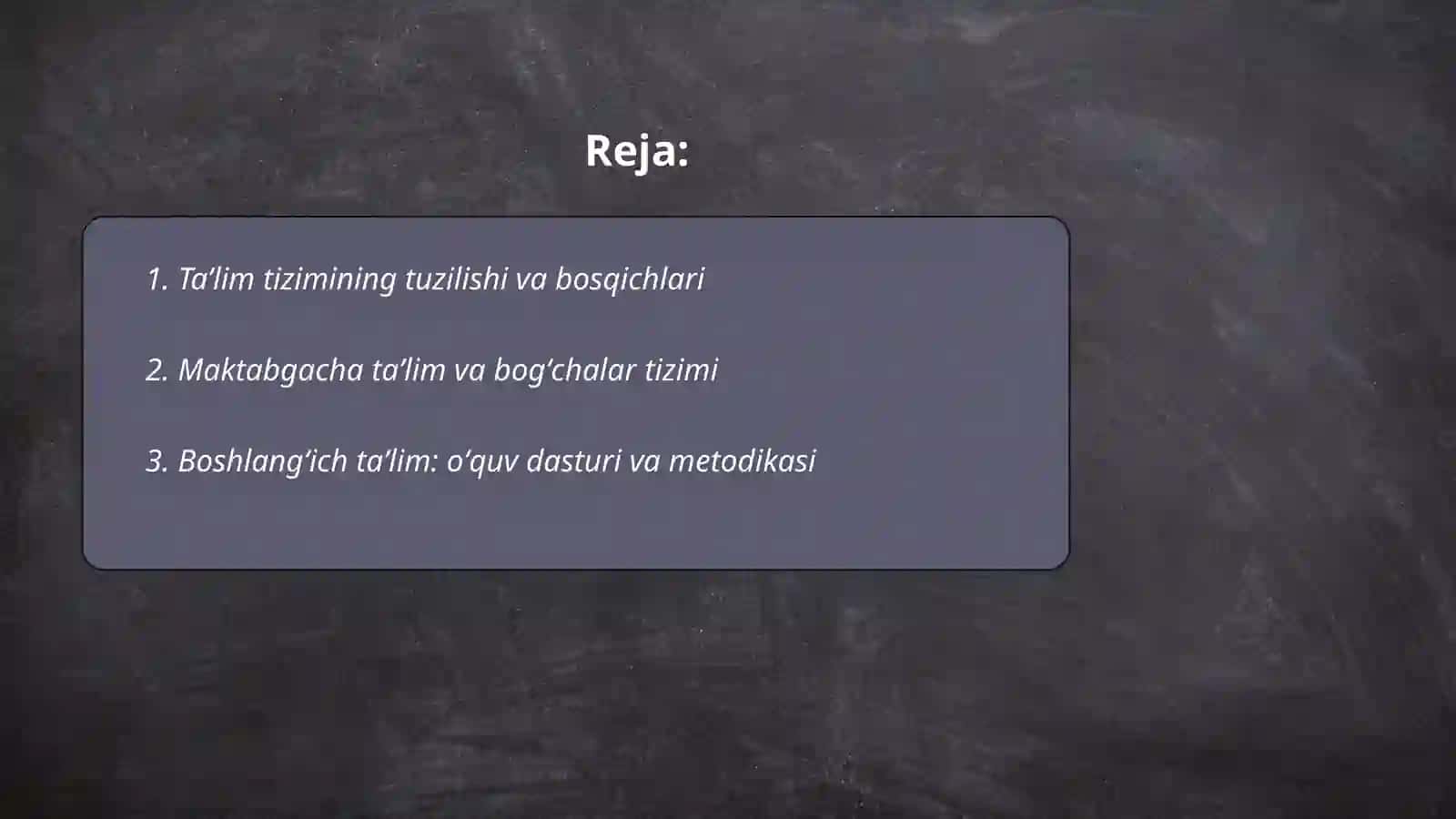 Ta'lim tizimining tuzilishi va bosqichlari 2