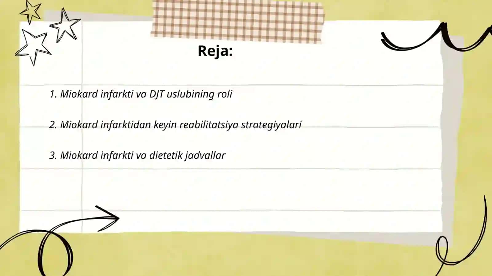 Infarkt miokard kasalligidan so‘ngi holatida DJT uslubi 2