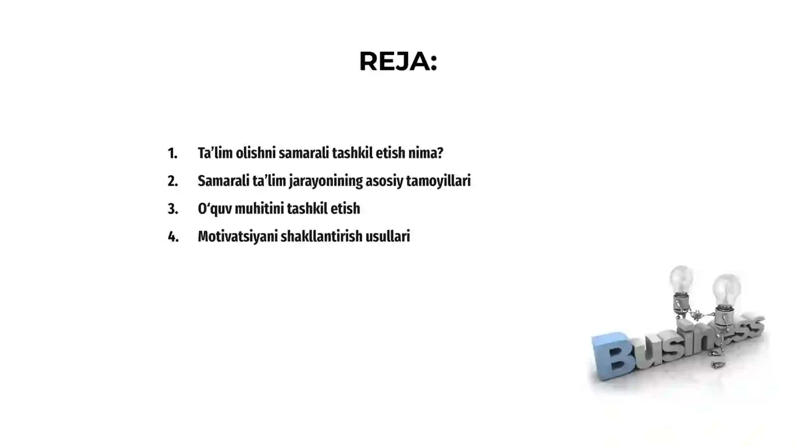Ta’lim olishni samarali tashkil etish 2