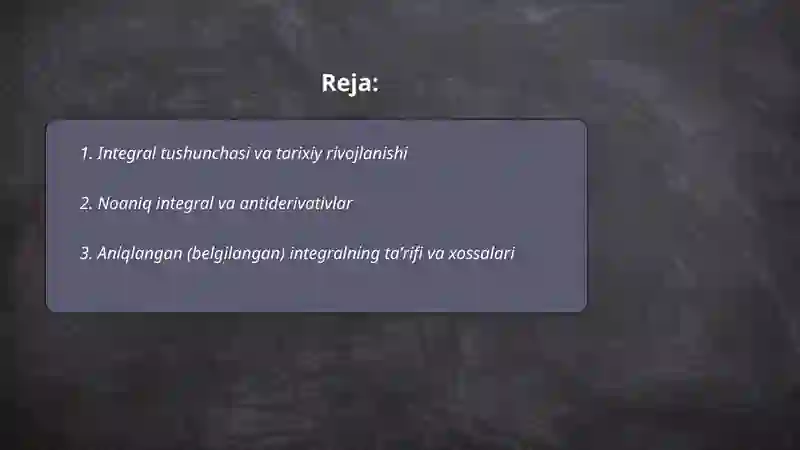 Integral va uning tatbiqlarini o'rgatish metodikasi 2