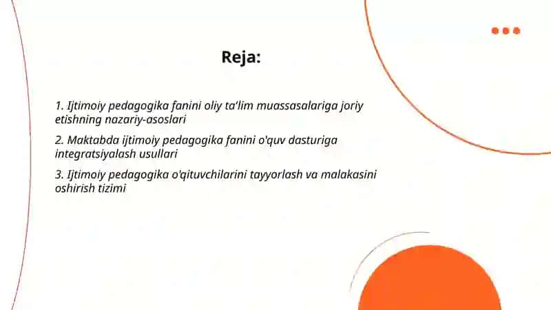 Ijtimoiy pedagogika fanining joriy etilishi 2