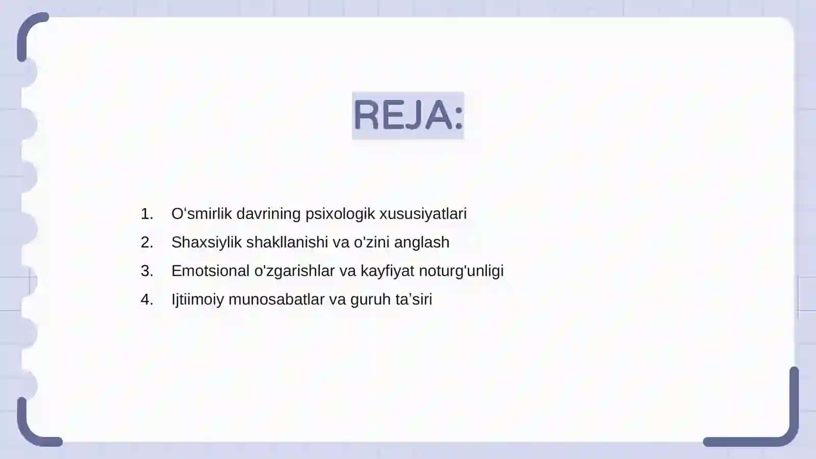 Oʻsmirlik davridagi psixik rivojlanishning umumiy tavsifi 2