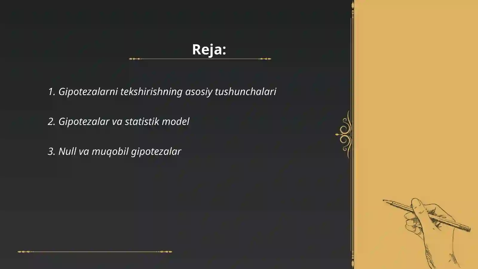 Gipotezalarni tekshirish 2