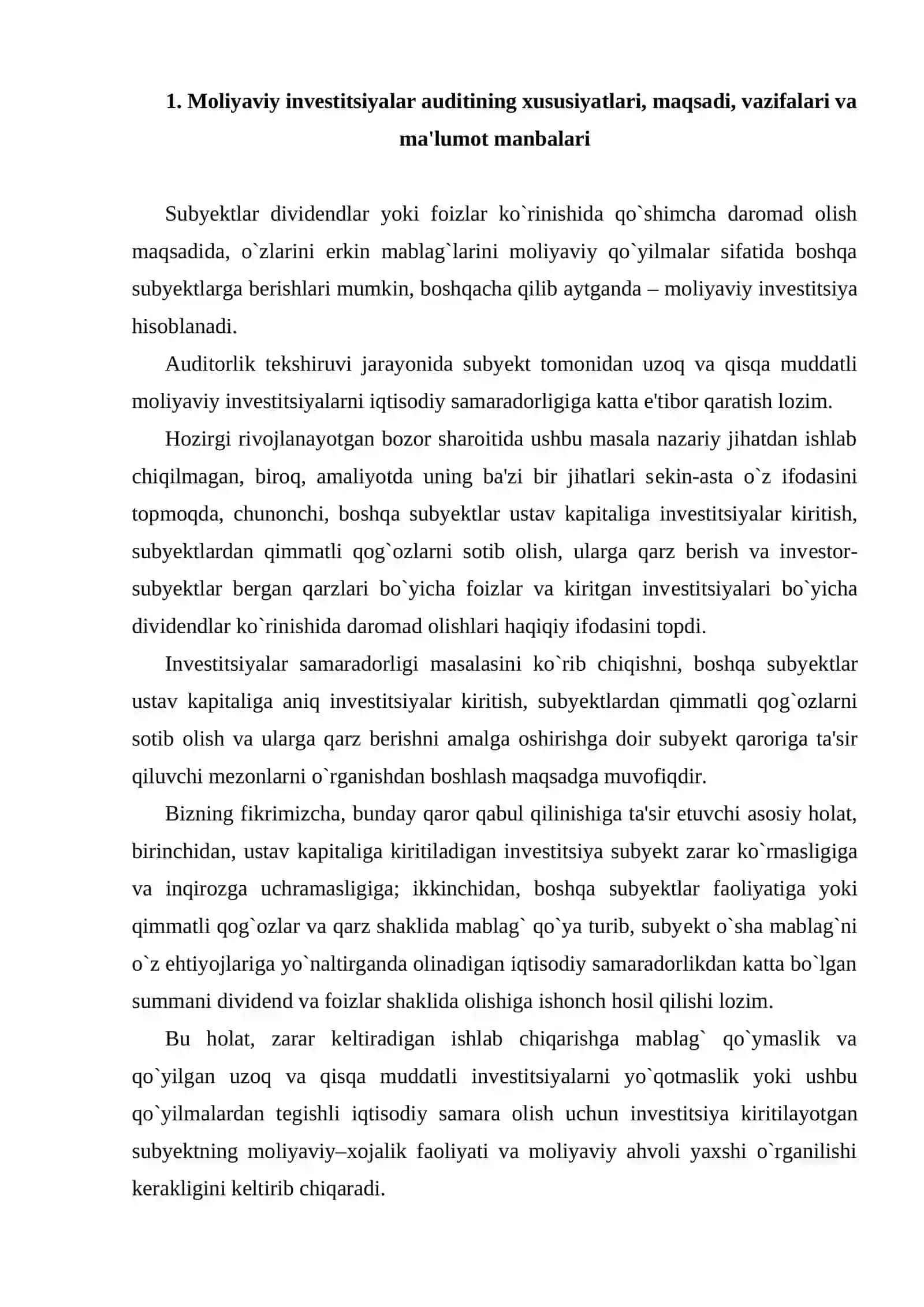 Moliyaviy invеstitsiyalar auditi 2