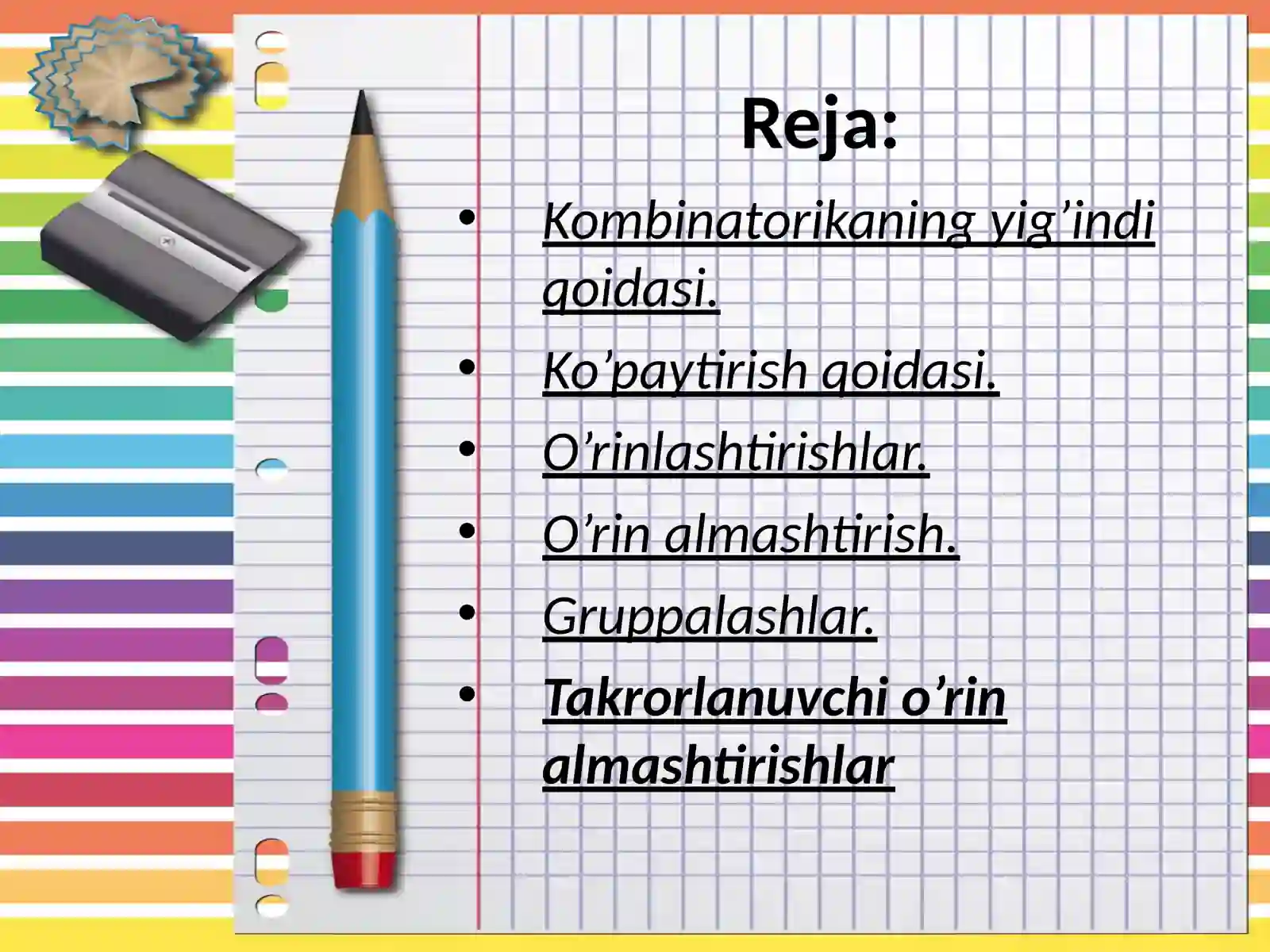 O'rinlashtirishlar 2
