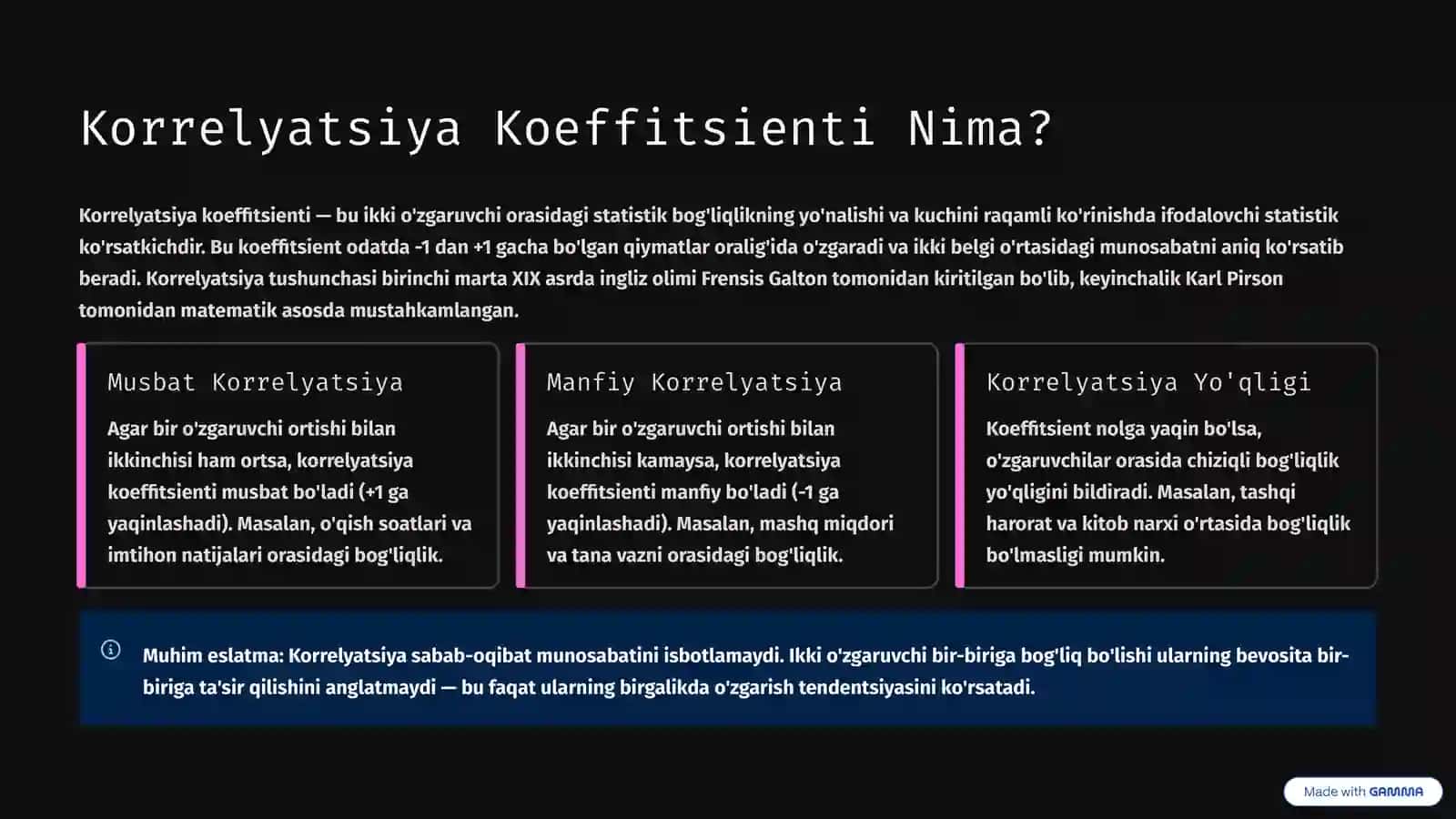 Korrelyatsiya Koeffitsienti 2