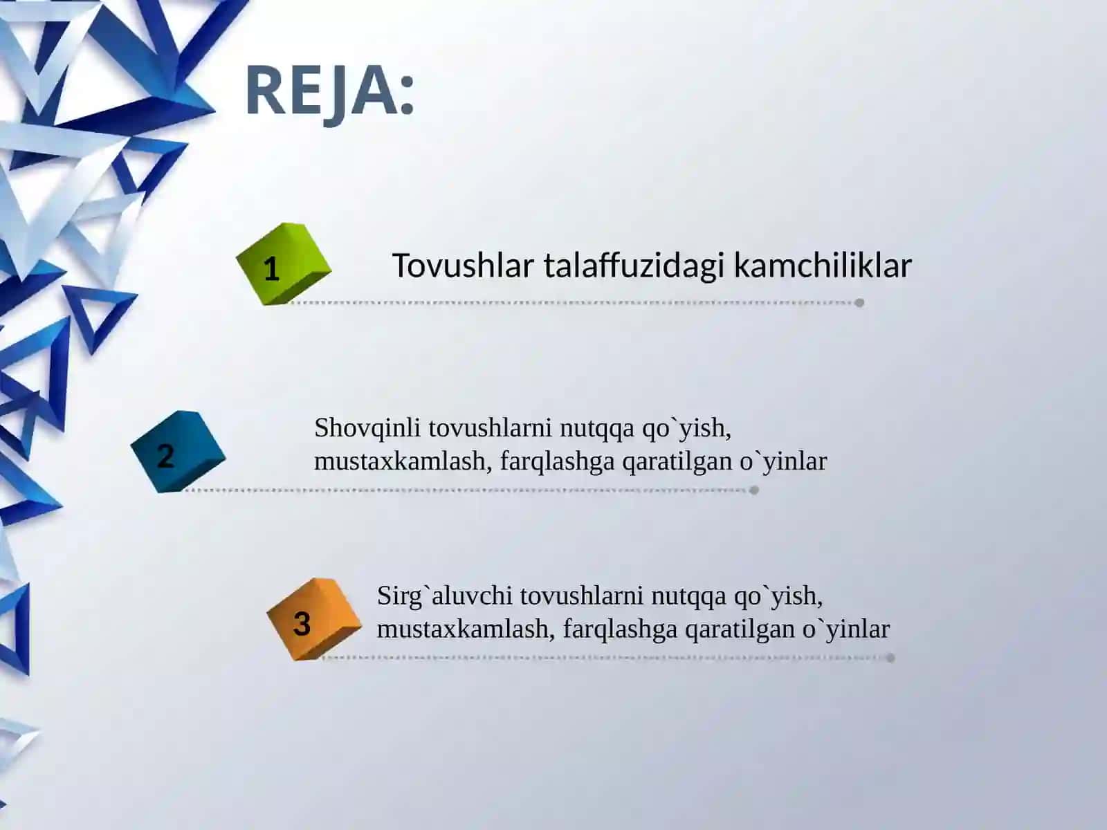 Shovqinli tovushlarni nutqqaqo`yish, mustaxkamlash, farqlashga qaratilgan o`yinlar 2