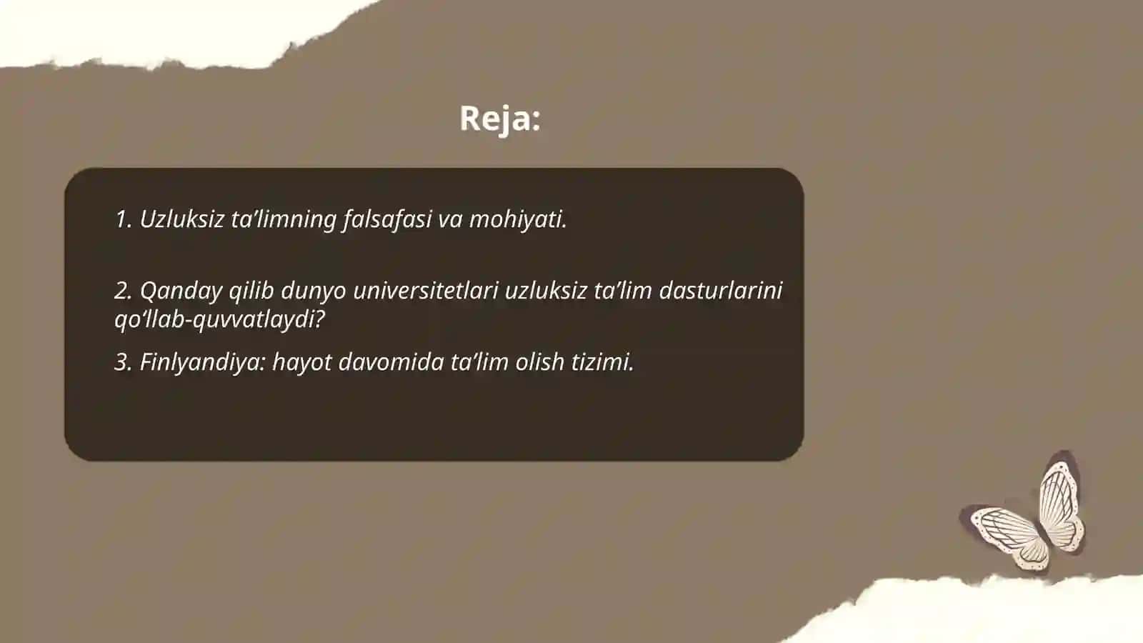 Uzluksiz ta'lim dasturlarini o'rganish 2