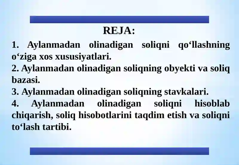 Aylanmadan olinadigan soliq 2